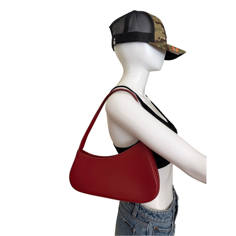 Aupen Fearless Red Leather Shoulder Bag